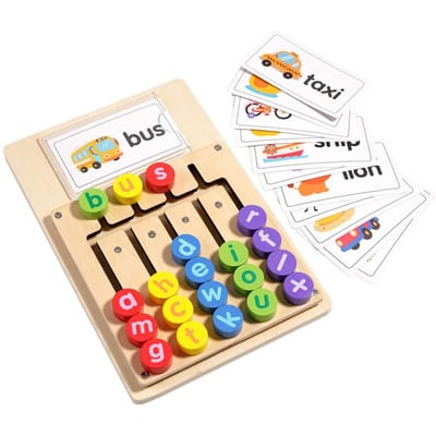Options de couleur en bois Montessori Puzzle d'association forme-mot Jeu de société interactif éducation précoce parent-enfant Paires de jouets cognitifs