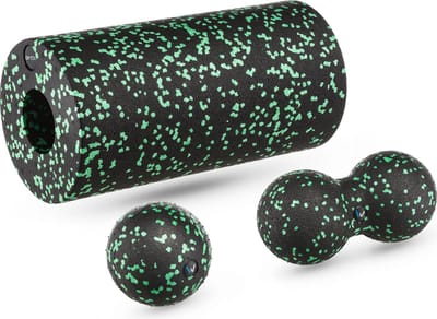 Gymtek® Massage Set, Yoga Set - 2x Massagebal, 1x Foamroller - Rugmassage, Massage, Yoga, Pilates, Workout