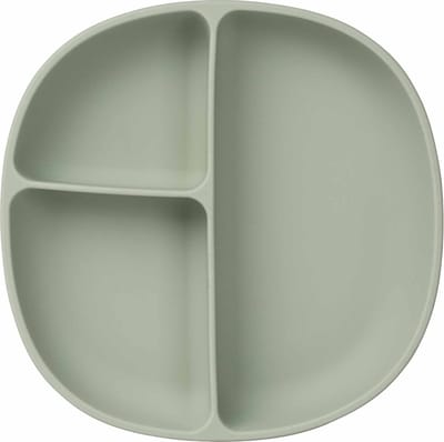 b.box Siliconen Bord + Deksel | Sterke Zuignap | Zuignap Bordje met 3 Vakken | 100% Platina-siliconen | Deksel ook Geschikt als Placemat | Vaatwasserbestendig | Vanaf 6 Maanden