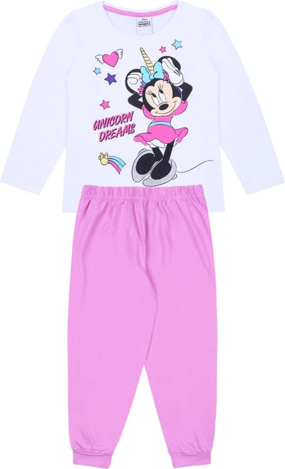 DISNEY Minnie Mouse - wit en roze Pyjama voor Meisjes / 128