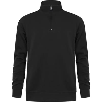 Unisex Troyer Trui met driekwartsrits Black - S
