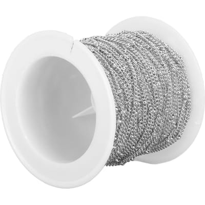 19,6 Voet Kralenketting Roestvrij Staal Sieraden Maken DIY Schakelketting voor Ketting Armband Enkelband Staalkleur gray