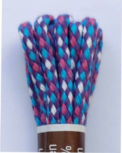 Tana Veter - Paars/Blauw/Roze/Wit - Meerkleurig - Rond - Koord Veters - Lengte 90 cm - Dikte 4 mm - Schoenveter