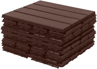 Kunststof Terrastegels - Tuintegels Buiten - Terras Aanleggen - In elkaar grijpend Systeem - 33x33cm - Cappuccino