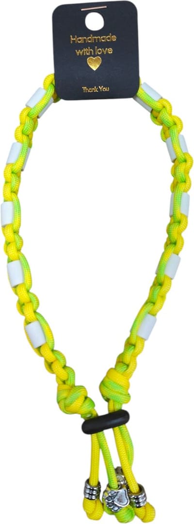 Anti-vlooien en tekenband fluoreserend geel/groen nekomtrek 60 cm