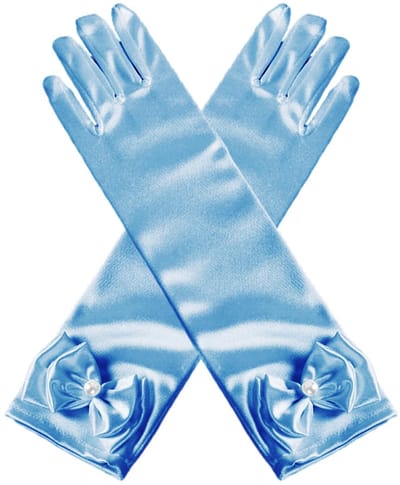Allecto - Blauwe Vlinderhandschoenen - Satijnen Handschoenen - Elegante Accessoire - Blauw - Winterhandschoenen - Geschikt voor Kinderen