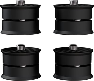 Apparaatvoeten - Hifi Spikes - Luidspreker Isolatie - Aluminium Constructie - 39 x 24 mm - Zwart