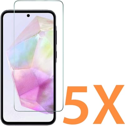Glasplaatje Geschikt voor: Samsung Galaxy A35 - 5x Screenprotector - screen protector - glas - bescherm - beschermglas