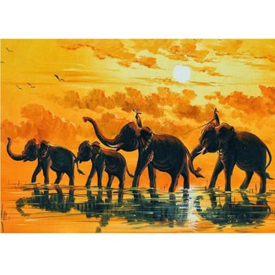 5D DIY Diamond Painting Afrikaanse olifant dier volledige ronde borduurkruissteek 20X30CM