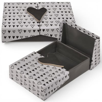 Dailygoods- Geschenkdoosjes set van 2 - Herbruikbaar - Dubbel klapdeksel - Klein formaat 12 x 8 x 3 cm - Perfect voor snoep/chocolade - Elegante verpakking voor elke gelegenheid - Cadeauverpakking