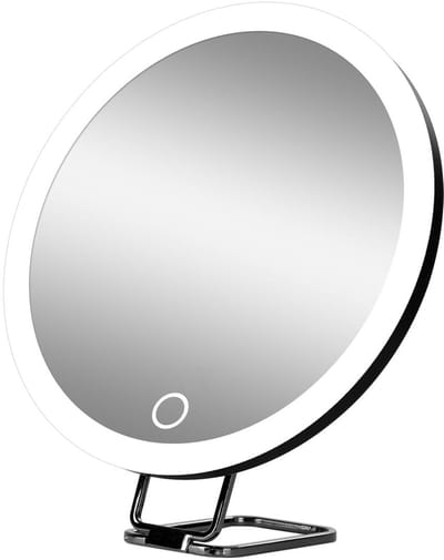 Dailygoods- Make-upspiegel met verlichting - 360 graden draaibaar - 30x vergroting - driekleurenmodus - zuignappen - bureaustandaard - Verlichte Spiegel