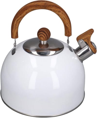 Fluitende Waterkoker - Keuken Ketel - Snel Water Koken - Hoorbare Waarschuwing - 2.5 Liter - Wit