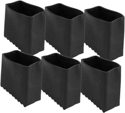 Ladderpootdoppen - Rubberen kussens - Vloeren beschermen - Antislip ontwerp - 6 stuks - Zwart
