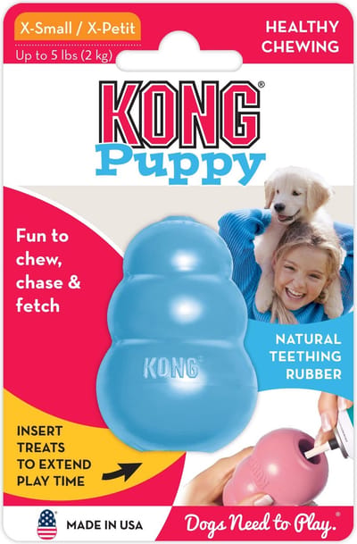 KONG Puppy Speelgoed - Willekeurige Kleur Roze of Blauw - Rubber – 5.7 cm - XS
