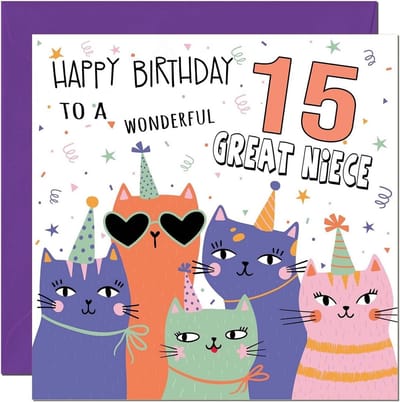 Verjaardagskaart 8 Jaar Meisje Groot Nichtje - Leuke Kat Jongen & Meisje Jarig