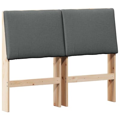 vidaXL Gestoffeerd hoofdbord Donkergrijs 135 cm Massief grenenhout