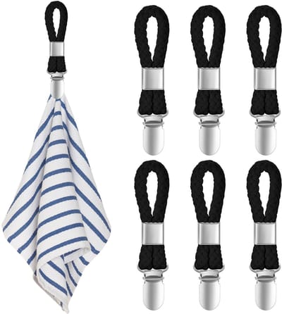 Dailygoods- Handdoekclips 6 Stuks - Handdoek Klemmen - Handdoek Houders - Keukenhanddoek Klemmen - Clips voor Badhanddoeken - Hoogwaardig Materiaal - Handdoekhangers