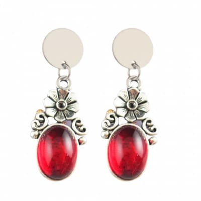 Clip oorbellen -Bordeaux -zilverkleur- geen gaatje- Charme Bijoux