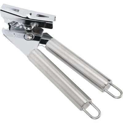 Handmatige Blikopener Handheld Roestvrij Staal Moeiteloze Bediening Multifunctionele Blik- en Flesopener Stainless Steel Handle white