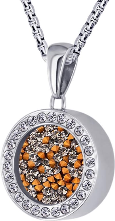 Quiges 12mm Mini Munt Hanger Zilverkleurig RVS Glans met Zirkonia Transparant Munt en met Anker Ketting 42-46cm