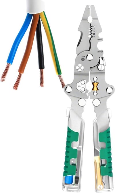 Elektrische Draadstripper - Kabelstripper Multifunctioneel - Elektra Werkzaamheden - Viergaats Wikkeltechnologie - 215 mm Lengte - Uniek