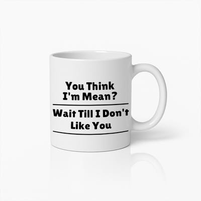 Witte Mok 330ml – “You Think I’m Mean? Wait Till I Don’t Like You” Grappige Sarcastische Mok – Brutale Humor Cadeau – Keramische Thee- en Koffiemok