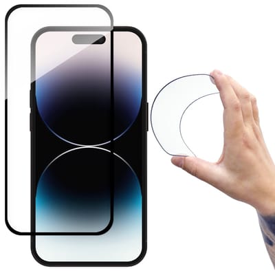 Wozinsky Full Cover Flexi Nano Glass - Szkło Hartowane - iPhone 14 Pro - Elastyczne - Czarną Ramką