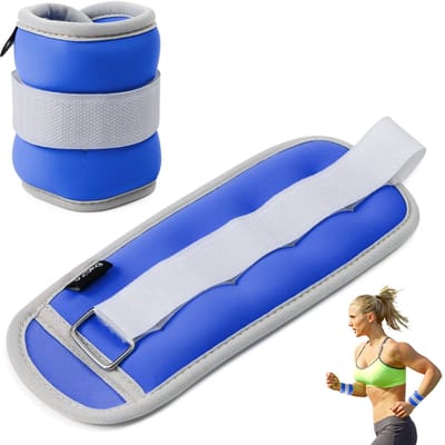 Allecto - Gewichtscuffs voor Polsen en Enkel - Verstelbaar - Blauw - Fitness - Ideaal voor Hardlopen en Yoga - Gewichten voor Thuistraining - Com