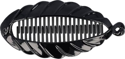 Haarsoires Haarspeld bananenklem - Staartklem blad vorm 14cm - Zwart - Haarclip - Langwerpige Staart Haarklem - Banana Clip - Hair Clip - Decoratieve Haaraccessoire