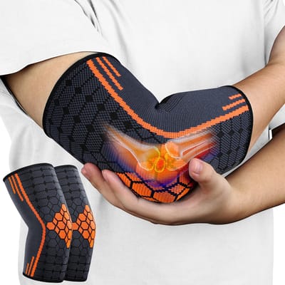 Namajunas - Elleboog brace - Elleboogbrace voor tennis, golf, fitness - Compressie elleboogbandage voor artritis, peesontsteking - 2 stuks - elleboogbraces tennisarm voor mannen en vrouwen - Elleboogbeschermers voor sport en dagelijks gebruik - S