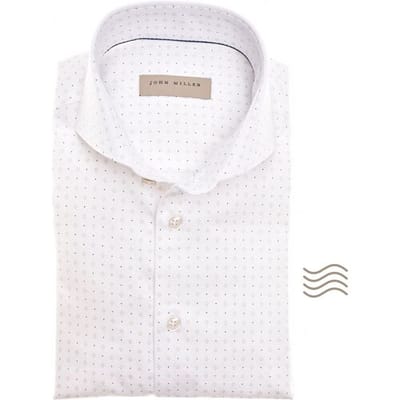 John Miller Overhemd Easy Care Luxury Cotton Mini Design Wit / male