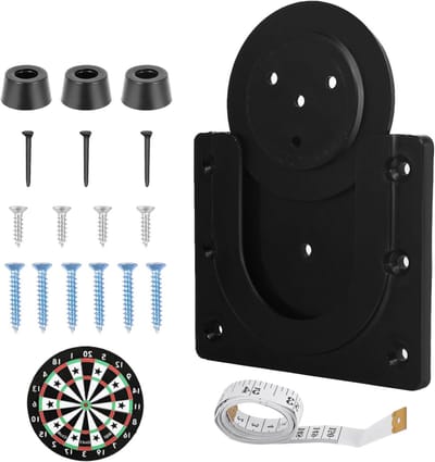 Dartbord Houder van Herbruikbaar Plastic, Universele Wandmontage voor Dartborden met Schroeven en Band, Ideaal voor Houten Wanden en Dartaccessoires