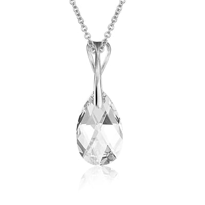 Montebello Ketting Pia DZ517H - Swarovski Druppel - 925 Zilver Gerhod. - 16mm - 50cm