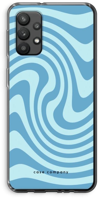 Case Company® - Hoesje geschikt voor Samsung Galaxy A32 4G hoesje - Swirl Blauw - Soft Cover Telefoonhoesje - Bescherming aan alle Kanten en Schermrand