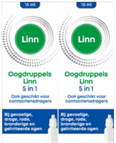 Linn Oogdruppels 5-in-1 Euphrasia & Hyaluron - 2 x 10 ml - Voordeelverpakking
