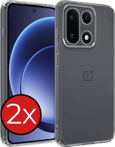 Hoesje - 2 Stuks - Geschikt voor OnePlus 15 - Sterk & Shockproof - Telefoonhoes - Back Cover - Case Siliconen - Telefoon Hoes - Transparant