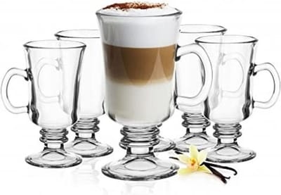 MONOO Irish Coffee Glazen met Handvat Set van 6 Stuks - Koffieglazen – Macchiato Glazen