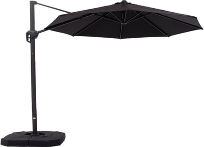 Goossens Parasol svea incl. voet - Buitenstof - zwart - 300 x 258 x 300 cm