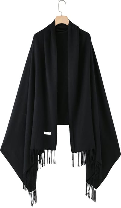 Emilie Collection - sjaal - zwart - omslagdoek - pashmina XL - 100% Gerecycled polyester - 220X90CM