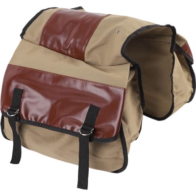 Motorfiets Zadeltassen Reisbagage Tas Waterdicht Canvas PU Leer Fiets Achterzit Tas voor bruin