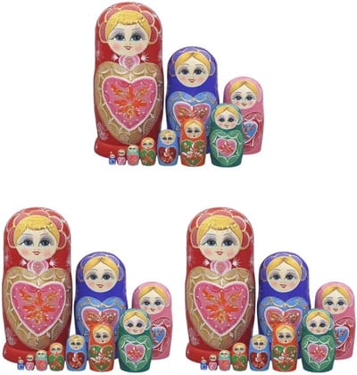 Nesting Poppen Set - Decoratie Poppen - Huis Decoratie - Traditionele Ambacht - 10 Stuks - Multicolor