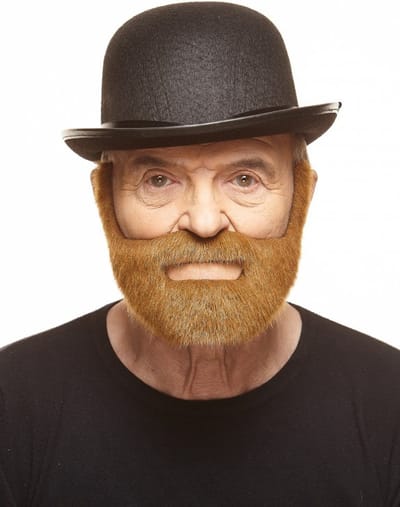 Partychimp Nep Snor met Baard Man Zelfklevend Plaksnor met Baard Kort voor Carnaval Verkleedaccessoire - Rood/Bruin - Imitatiebont