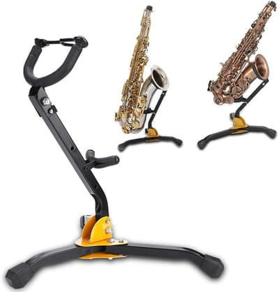 Dailygoods- Saxofoonstandaard - Opvouwbaar - Verstelbare Rugleuning - Ergonomisch Design - Lichtgewicht - Vergrendelingsbout - Saxofoonstand