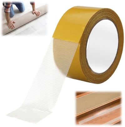 Dailygoods- Tapijttape 20m x 5cm - Dubbelzijdig - Extra sterk - Plakband voor tapijt - Geen restanten - Geschikt voor diverse oppervlakken