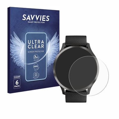 Savvies - Screenprotector voor Garmin vivomove HR - Folie Beschermfolie transparant 6 Stuks