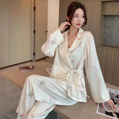 Nieuwe Collectie Pyjama Dames Lente Herfst Lange Mouwen Broek Hoge Stijl Dames Outfit Huis Kleding 2XL