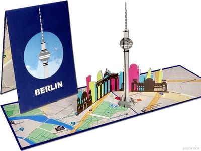 Popcards pop-up kaarten – Berlijn Duitsland Stedentrip Fernsehturm Televisietoren pop-up kaart 3D wenskaart