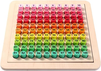 Honderdbord - Rekenbord - Wiskunde Leren - Hout Educatief - 27 x 265 cm - Meerkleurig