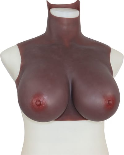 Donkerbruine - Korte Siliconen Borstprothesen - D Cup - 100% hypoallergene medische siliconen - Wearable Borst - Kunstmatige Nep Borst - Valse Borsten Borst - Siliconen Huid Bodysuit - Voor Crossdresser - Transgender - Mastectomie - Body4Everybody