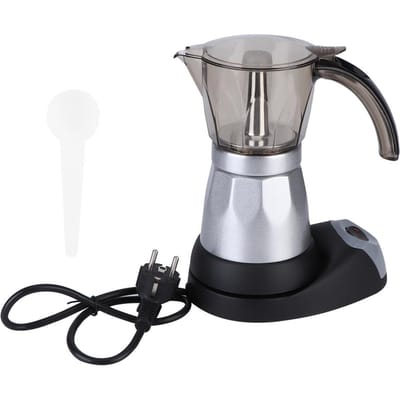 Cafetière Électrique Octogonale en Aluminium Cafetière Ustensiles pour 3 ?6 Personnes argenté
